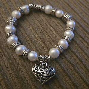 Brighton  Elegant Silver and White Pearl Bracelet